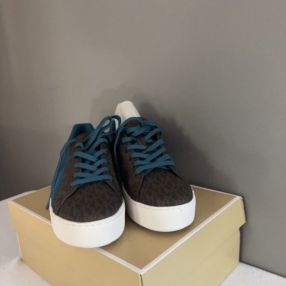 BRAND NEW MICHAEL KORS LAGOON BROWN SNEAKER SHOES SIZE 8 DISCONTINUED - Picture 3 of 4